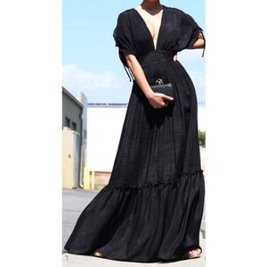 Layered Black Maxi Dress